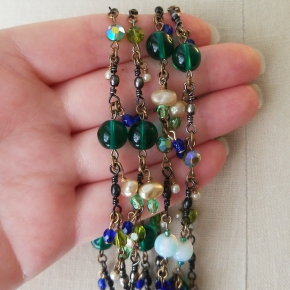Flapper style artisan necklace! Vintage glass bead - Picture 3 of 3